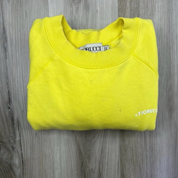 Fiorucci Crewneck Sweatshirt Pullover Yellow Color Women’s Size M Medium Italy - Picture 1 of 16